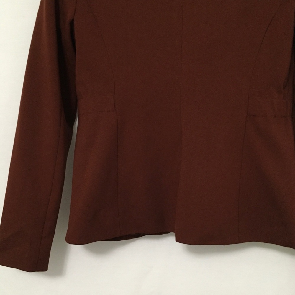 INC International Concepts Womens S Deep Sienna Brown Chain Trim Blazer Jacket - Picture 3 of 12